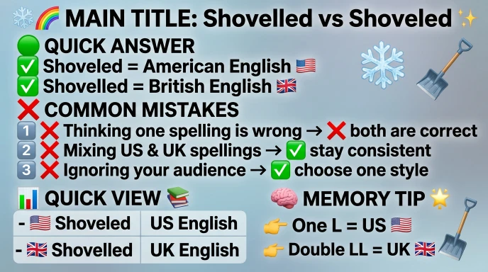 Common Mistakes with Shovelled or Shoveled
