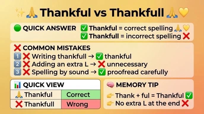 Common Mistakes with Thankful or Thankfull
