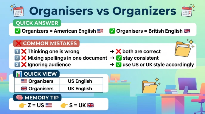 Common Mistakes with Organisers or Organizers