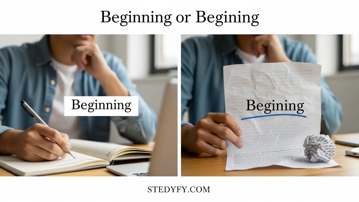 beginning or begining