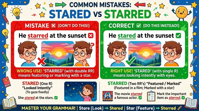 Common Mistakes with Stared vs Starred