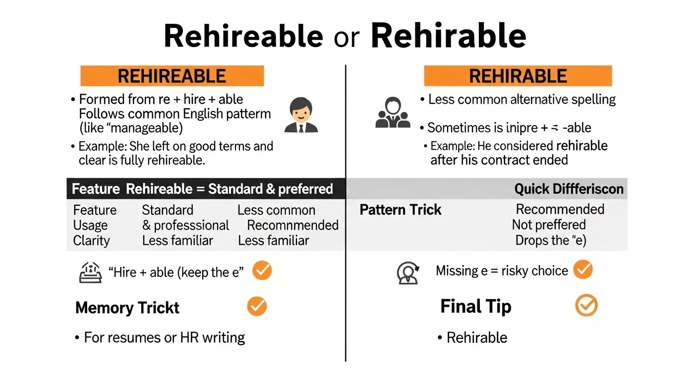 Rehireable or Rehirable