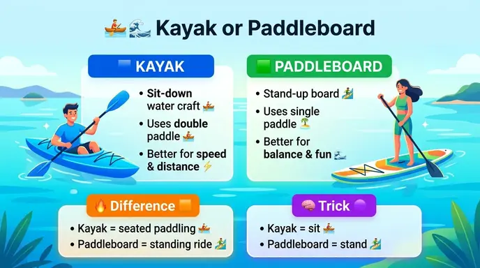 kayak or paddleboard