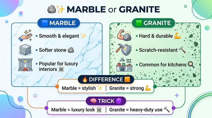 marble or granite
